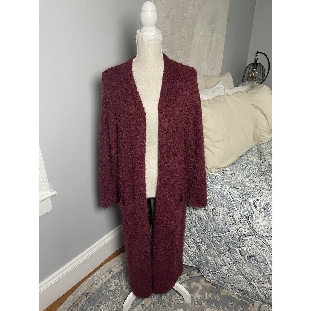 Torrid Popcorn Duster Open Front Cardigan Sweater Size 2X Zinfandel Soft Fuzzy